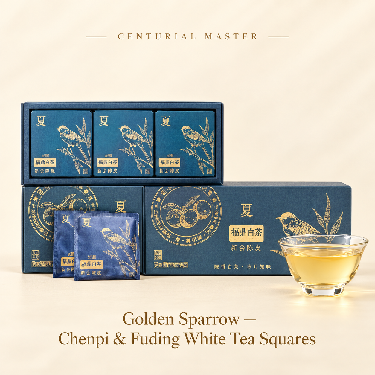 Golden Sparrow — Chenpi &amp; Fuding White Tea Squares